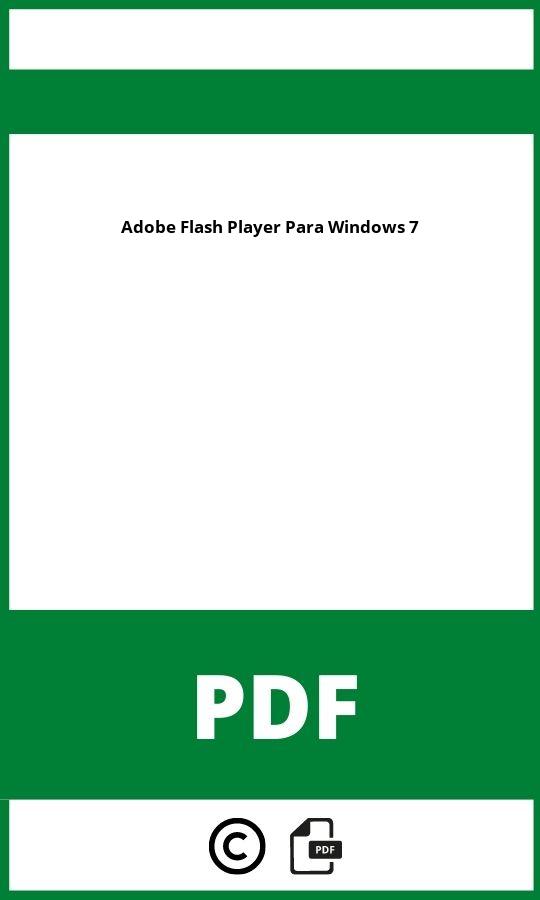 Descargar Adobe Flash Player Pdf Gratis Para Windows 7