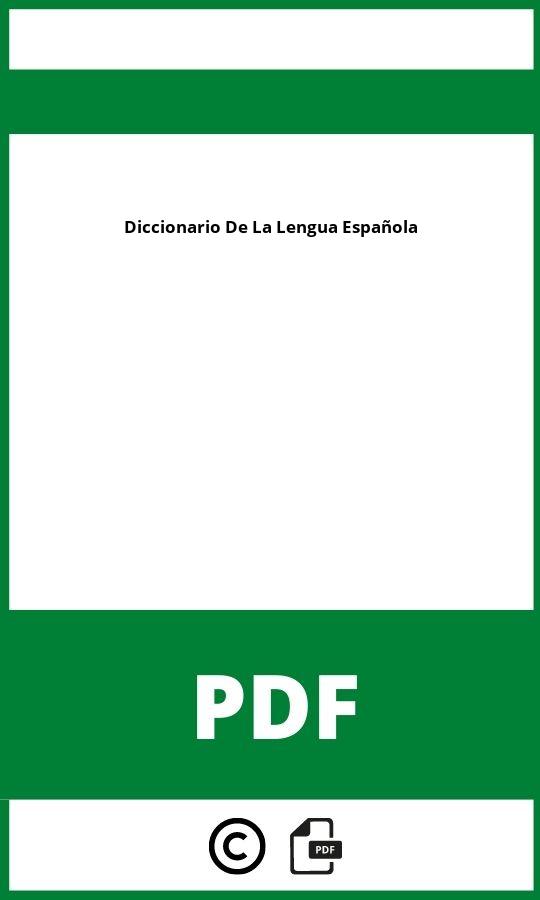 Diccionario De La Lengua Española Pdf Gratis
