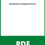 Diccionario En Español Para Descargar Gratis En Pdf