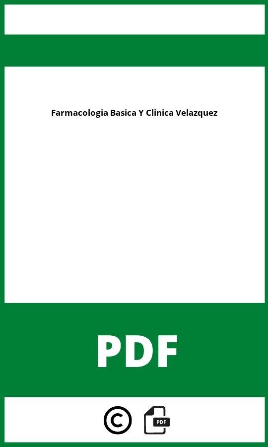 Farmacologia Basica Y Clinica Velazquez Pdf Gratis