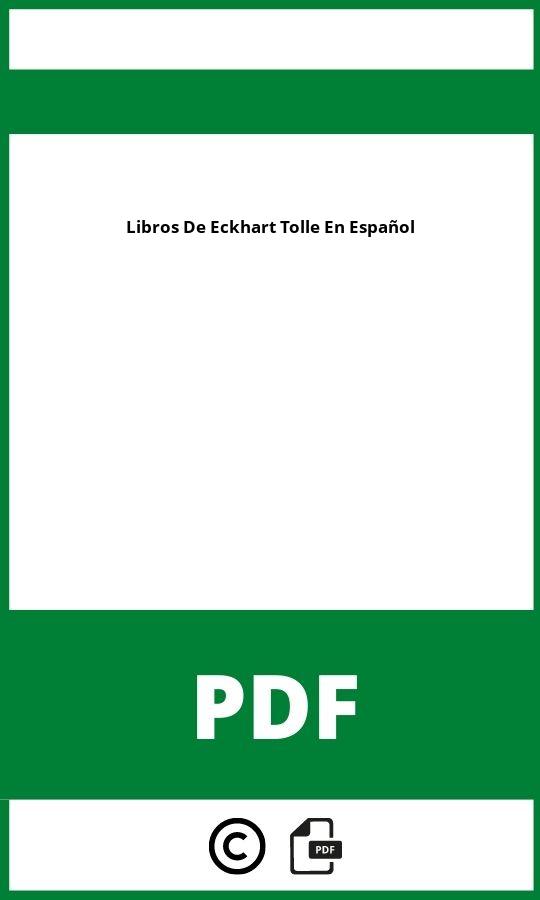 Libros De Eckhart Tolle En Español Pdf Gratis