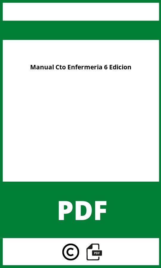 Manual Cto Enfermeria 6 Edicion Pdf Descargar Gratis