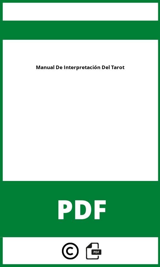 Manual De Interpretación Del Tarot Pdf Gratis