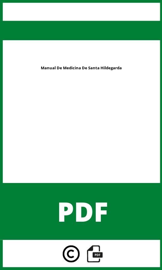 Manual De Medicina De Santa Hildegarda Pdf Gratis