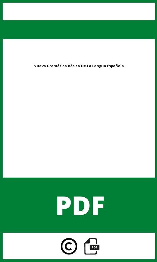 Nueva Gramática Básica De La Lengua Española Pdf Gratis