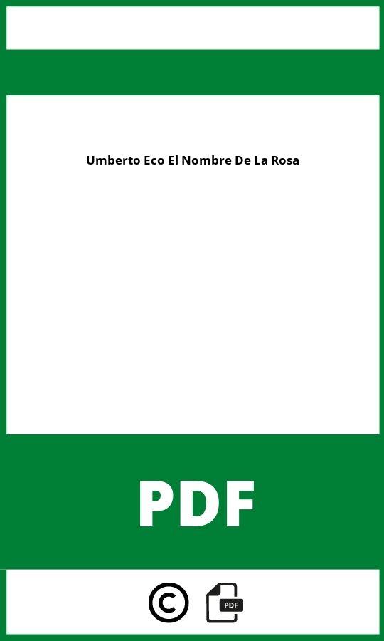 Umberto Eco El Nombre De La Rosa Pdf Gratis